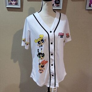 Cartoon Network The Powerpuff Girls Graphic Baseball Shirt
